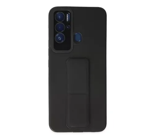 Tecno Pova Neo Kılıf Mega Standlı Silikon - Siyah