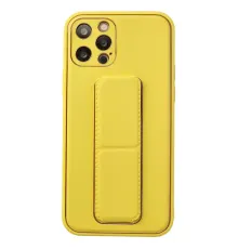Apple iPhone 12 Pro Kılıf Coco Deri Standlı Kapak - Sarı