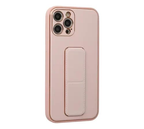 Apple iPhone 12 Pro Kılıf Coco Deri Standlı Kapak - Pembe