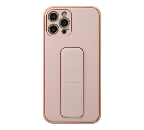 Apple iPhone 12 Pro Kılıf Coco Deri Standlı Kapak - Pembe