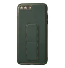 Apple iPhone 7 Plus Kılıf Coco Deri Standlı Kapak - Yeşil