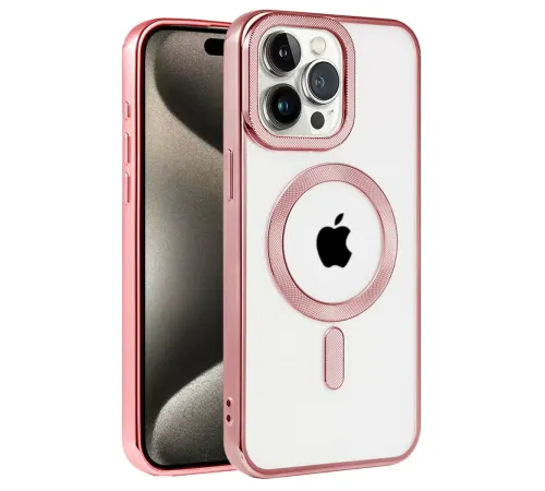 Apple iPhone 14 Pro Kılıf Kronos Magsafe Kapak - Rose Gold