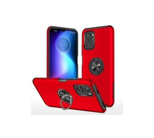 Xiaomi Poco F3 Kılıf Elit Yüzüklü Kapak - Kırmızı