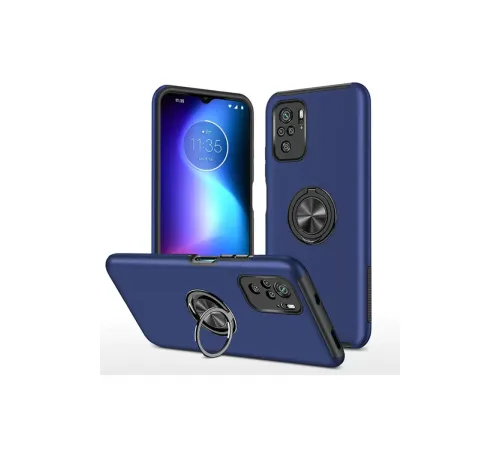 Xiaomi Poco F3 Kılıf Elit Yüzüklü Kapak - Lacivert