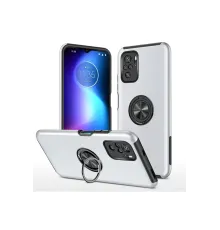 Xiaomi Poco F3 Kılıf Elit Yüzüklü Kapak - Gümüş