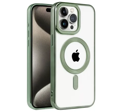 Apple iPhone 14 Pro Max Kılıf Kronos Magsafe Kapak - Koyu Yeşil