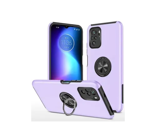 Xiaomi Poco F3 Kılıf Elit Yüzüklü Kapak - Mor