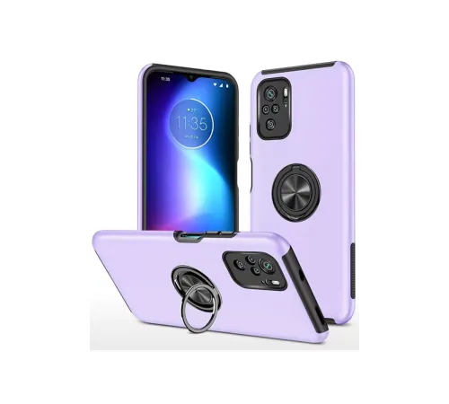 Xiaomi Poco F3 Kılıf Elit Yüzüklü Kapak - Mor