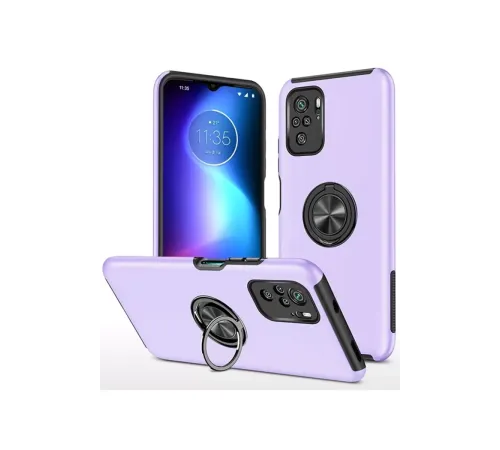 Xiaomi Poco F3 Kılıf Elit Yüzüklü Kapak - Mor