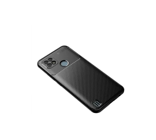 Realme C21 Kılıf Auto Focus Karbon Kapak - Siyah