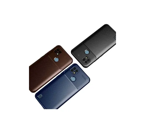 Realme C21 Kılıf Auto Focus Karbon Kapak - Lacivert