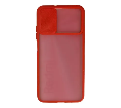 Xiaomi Redmi 9T Kılıf Palm Buzlu Kamera Sürgülü Silikon - Kırmızı
