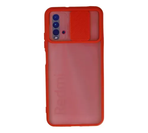 Xiaomi Redmi 9T Kılıf Palm Buzlu Kamera Sürgülü Silikon - Kırmızı
