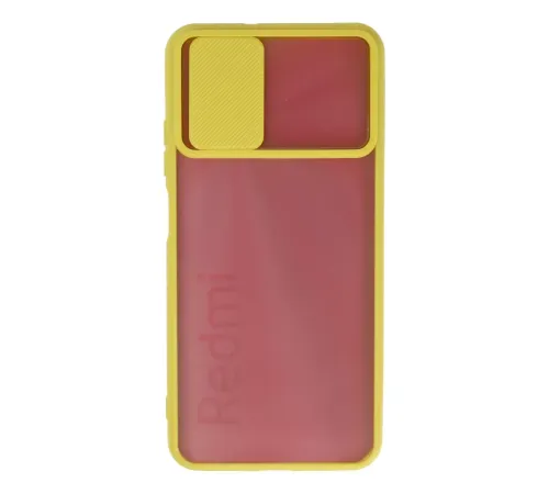 Xiaomi Redmi 9T Kılıf Palm Buzlu Kamera Sürgülü Silikon - Sarı