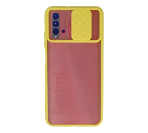 Xiaomi Redmi 9T Kılıf Palm Buzlu Kamera Sürgülü Silikon - Sarı