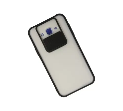Samsung Galaxy J7 Kılıf Palm Buzlu Kamera Sürgülü Silikon - Siyah