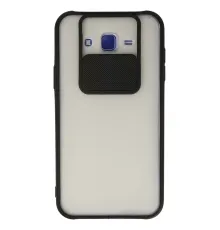 Samsung Galaxy J7 Kılıf Palm Buzlu Kamera Sürgülü Silikon - Siyah