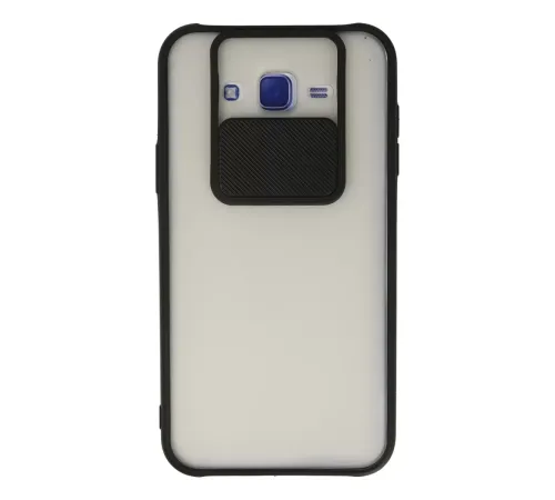 Samsung Galaxy J7 Kılıf Palm Buzlu Kamera Sürgülü Silikon - Siyah