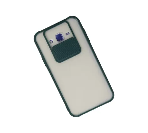 Samsung Galaxy J7 Kılıf Palm Buzlu Kamera Sürgülü Silikon - Yeşil