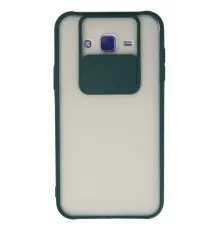 Samsung Galaxy J7 Kılıf Palm Buzlu Kamera Sürgülü Silikon - Yeşil