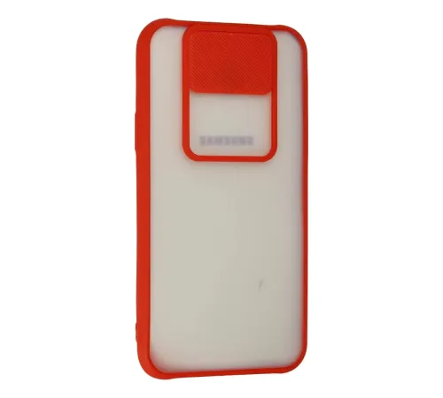Samsung Galaxy J7 Kılıf Palm Buzlu Kamera Sürgülü Silikon - Kırmızı