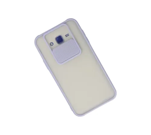 Samsung Galaxy J7 Kılıf Palm Buzlu Kamera Sürgülü Silikon - Lila