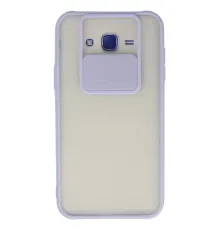 Samsung Galaxy J7 Kılıf Palm Buzlu Kamera Sürgülü Silikon - Lila