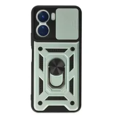 Vivo Y16 Kılıf Pars Lens Yüzüklü Silikon - Yeşil