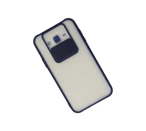 Samsung Galaxy J7 Kılıf Palm Buzlu Kamera Sürgülü Silikon - Lacivert