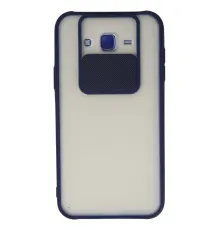 Samsung Galaxy J7 Kılıf Palm Buzlu Kamera Sürgülü Silikon - Lacivert