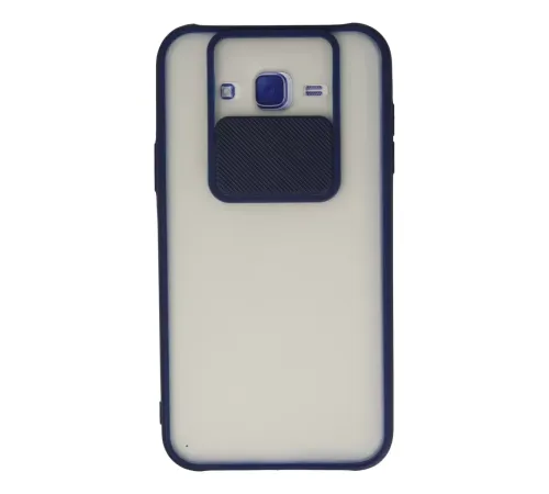 Samsung Galaxy J7 Kılıf Palm Buzlu Kamera Sürgülü Silikon - Lacivert