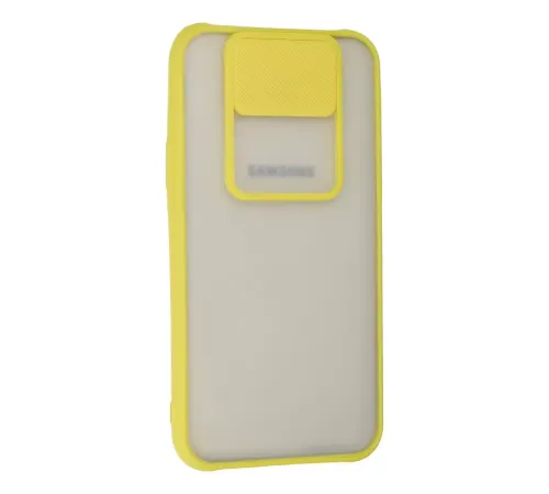 Samsung Galaxy J7 Kılıf Palm Buzlu Kamera Sürgülü Silikon - Sarı