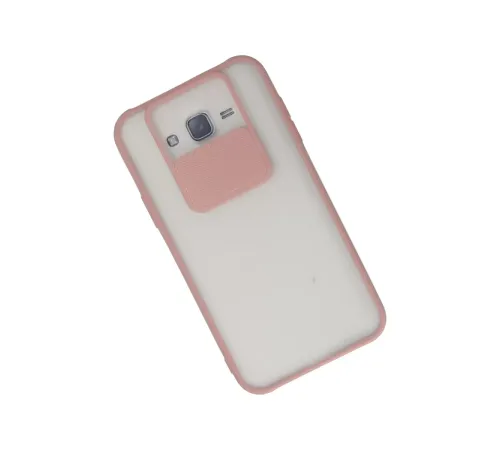 Samsung Galaxy J7 Kılıf Palm Buzlu Kamera Sürgülü Silikon - Pembe