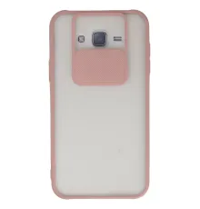 Samsung Galaxy J7 Kılıf Palm Buzlu Kamera Sürgülü Silikon - Pembe