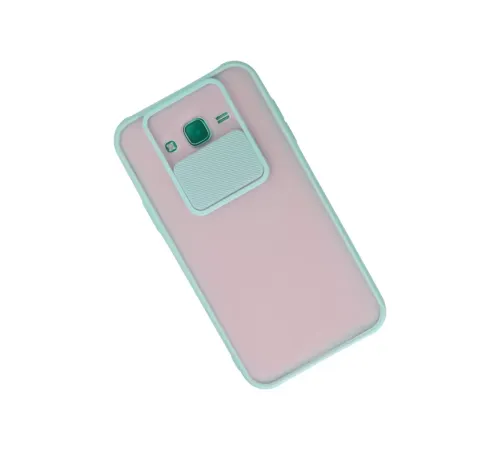 Samsung Galaxy J7 Kılıf Palm Buzlu Kamera Sürgülü Silikon - Turkuaz