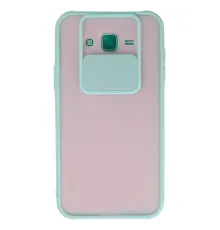 Samsung Galaxy J7 Kılıf Palm Buzlu Kamera Sürgülü Silikon - Turkuaz