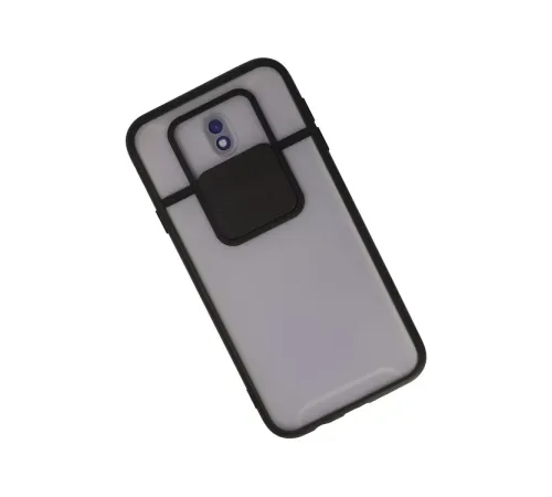 Samsung Galaxy J7 Pro / J730 Kılıf Palm Buzlu Kamera Sürgülü Silikon - Siyah
