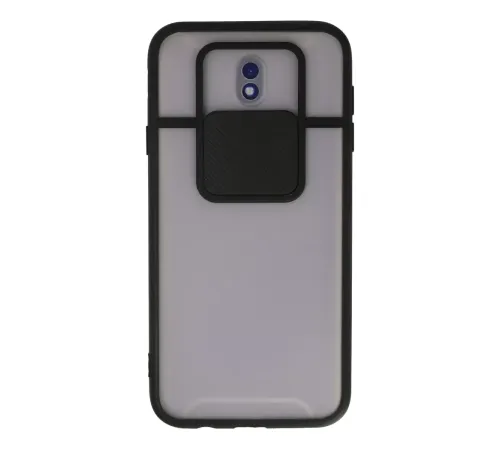 Samsung Galaxy J7 Pro / J730 Kılıf Palm Buzlu Kamera Sürgülü Silikon - Siyah