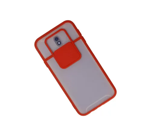Samsung Galaxy J7 Pro / J730 Kılıf Palm Buzlu Kamera Sürgülü Silikon - Kırmızı