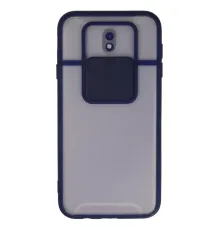 Samsung Galaxy J7 Pro / J730 Kılıf Palm Buzlu Kamera Sürgülü Silikon - Lacivert