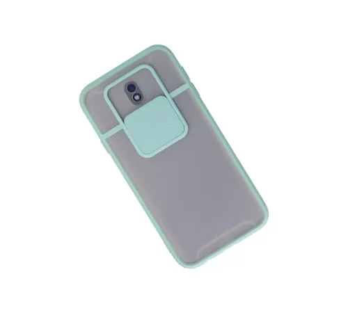 Samsung Galaxy J7 Pro / J730 Kılıf Palm Buzlu Kamera Sürgülü Silikon - Turkuaz