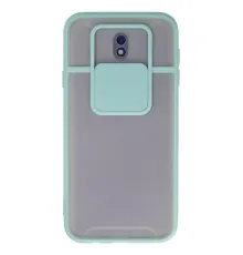 Samsung Galaxy J7 Pro / J730 Kılıf Palm Buzlu Kamera Sürgülü Silikon - Turkuaz