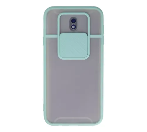 Samsung Galaxy J7 Pro / J730 Kılıf Palm Buzlu Kamera Sürgülü Silikon - Turkuaz