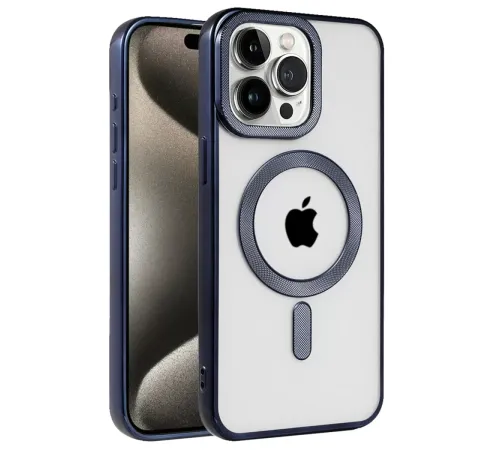Apple iPhone 15 Pro Max Kılıf Kronos Magsafe Kapak - Lacivert