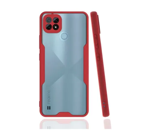 Realme C21 Kılıf Platin Silikon - Kırmızı