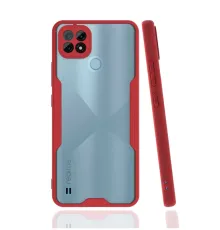 Realme C21 Kılıf Platin Silikon - Kırmızı