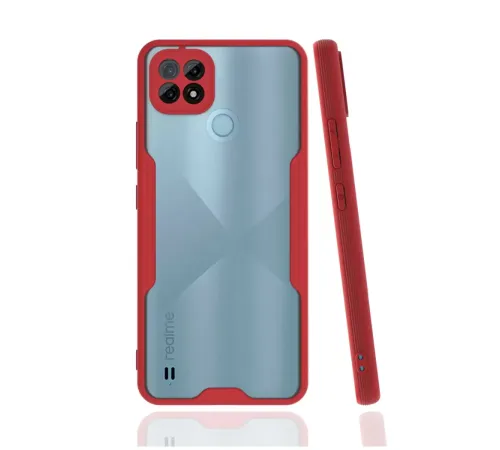 Realme C21 Kılıf Platin Silikon - Kırmızı