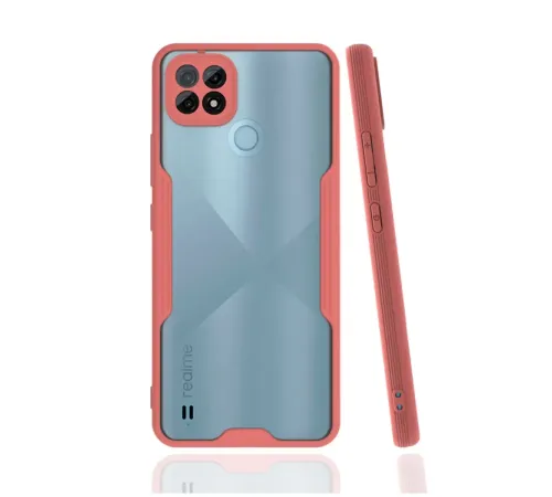 Realme C21 Kılıf Platin Silikon - Pembe