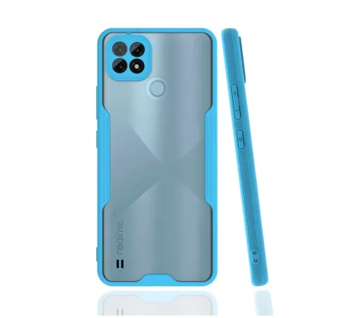Realme C21 Kılıf Platin Silikon - Mavi