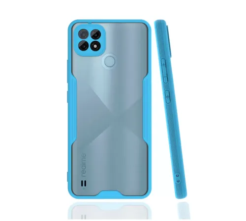 Realme C21 Kılıf Platin Silikon - Mavi